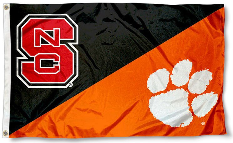 NC Wolfpack vs Clemson Tigers divided flag 3x5 ft