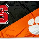 NC Wolfpack vs Clemson Tigers divided flag 3x5 ft