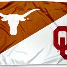 Texas Longhorns vs Oklahoma Sooners divided flag 3x5 ft