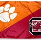 Clemson Tigers vs South Carolina divided flag 3x5 ft