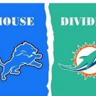Detroit Lions VS Miami Dolphins House divided flag 3x5 ft