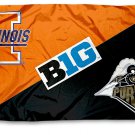 Illinois Fighting Illin vs Purdue House divided flag 3x5 ft
