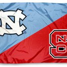 North Carolina Tar Heels vs North Carolina State University House divided flag 3x5 ft
