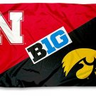 Nebraska Cornhuskers vs Iowa Hawkeyes House divided flag 3x5 ft