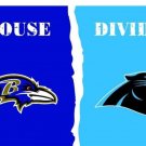 Baltimore Ravens VS Carolina Panthers House divided flag 3x5 ft