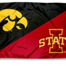 Iowa Hawkeyes vs Iowa State House divided flag 3x5 ft