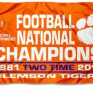 Clemson Tigers 2 Time Champions Flag 3x5 ft