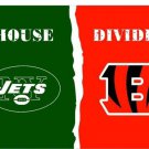 New York Jets vs Cincinnati Bengals House divided flag 3x5 ft