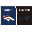 Denver Broncos vs Carolina Panthers House divided flag 3x5 ft