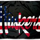 Nebraska Cornhuskers Patriotic Banner Flag 3x5 ft