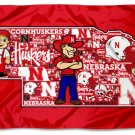 Nebraska Cornhuskers Mosaic Logos Flag 3x5 ft