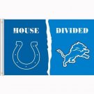 Indianapolis Colts vs Detroit Lions House divided flag 3x5 ft