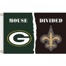 Green Bay Packers vs New Orleans Saints divided flag 3x5 ft