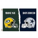 Green Bay Packers Dallas Cowboys House Divided Flag 3x5 ft