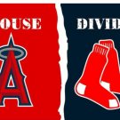 Los Angeles Angels of Anaheim Vs Boston Red Sox House Divided flags 3x5 ft