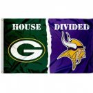 Green Bay Packers Minnesota Vikings House Divided Flag 3x5 ft