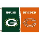 Green Bay Packers VS Chicago Bears house divided flags 3x5 ft