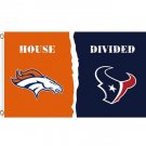 Denver Broncos vs Houston Texans House divided flag 3x5 ft