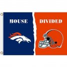 Denver Broncos vs Cleveland Browns House divided flag 3x5 ft