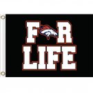 Denver Broncos FOR LIFE flags 3x5 ft Banner 100D