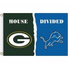 Green Bay Packers AND Detroit Lions House Divided flags 3x5 ft