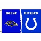Baltimore Ravens VS Indianapolis Colts House Divided flags 3x5 ft
