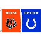 Cincinnati Bengals VS Indianapolis Colts House Divided flags 3x5 ft