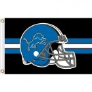 Detroit Lions Helmet flag with lines 3x5 ft