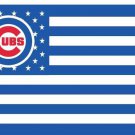Chicago Cubs with Star and Stripe 3x5 ft Flag