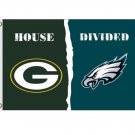 Philadelphia Eagles vs Green Bay Packers Divided Flag