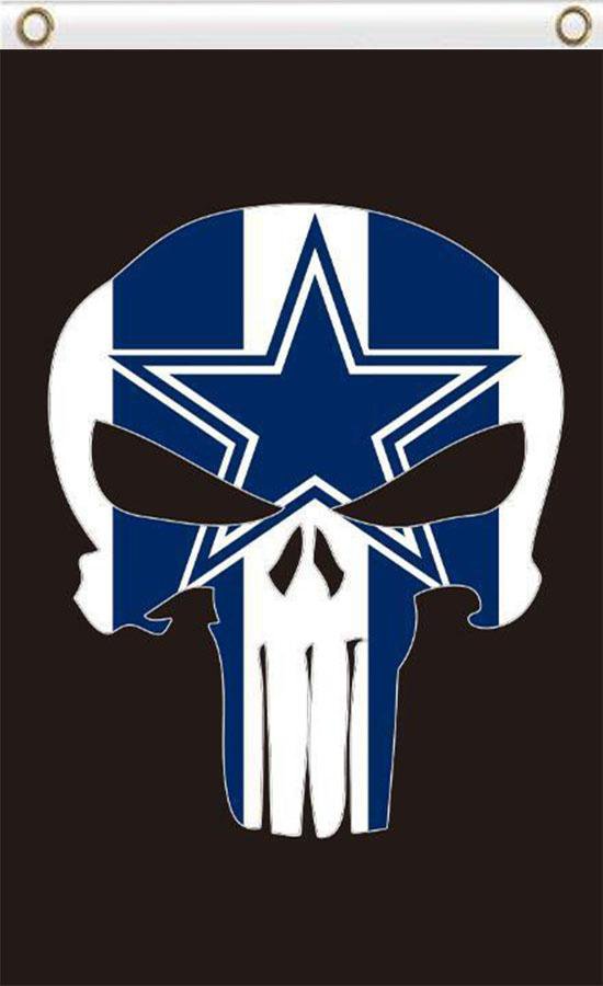 Dallas Cowboys Football Flag 3x5 Ft Skeleton