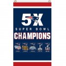 New England Patriots Flag Super Bowl 5X Champions 3x5 ft