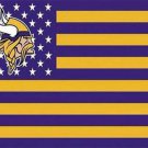 Minnesota Vikings Flag with Star and Stripes 3x5 ft