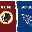 Washington Redskins vs Tennessee Titans Divided Flag