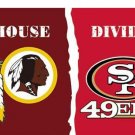 Washington Redskins vs San Francisco 49ers Divided Flag