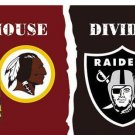 Washington Redskins vs Oakland Raiders Divided Flag