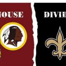Washington Redskins vs New Orleans Saints Divided Flag