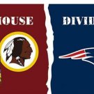 Washington Redskins vs New England Patriots Divided Flag