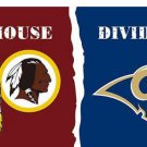 Washington Redskins vs Los Angeles Rams Divided Flag