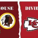 Washington Redskins vs Kansas City Cheifs Divided Flag