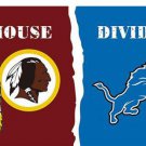 Washington Redskins vs Detroit Lions Divided Flag