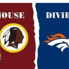 Washington Redskins vs Denver Broncos2 Divided Flag