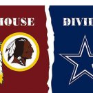 Washington Redskins vs Dallas Cowboys Divided Flag