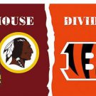 Washington Redskins vs Cincinnati Bengals Divided Flag