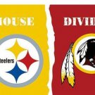 Pittsburgh Steelers vs Washington Redskins Divided Flag