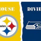 Pittsburgh Steelers vs Seattle Seahawks Divided Flag