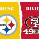 Pittsburgh Steelers vs San Francisco 49ers Divided Flag