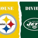 Pittsburgh Steelers vs New York Jets Divided Flag