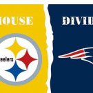 Pittsburgh Steelers vs New England Patriots Divided Flag