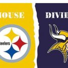 Pittsburgh Steelers vs Minnesota Vikings Divided Flag